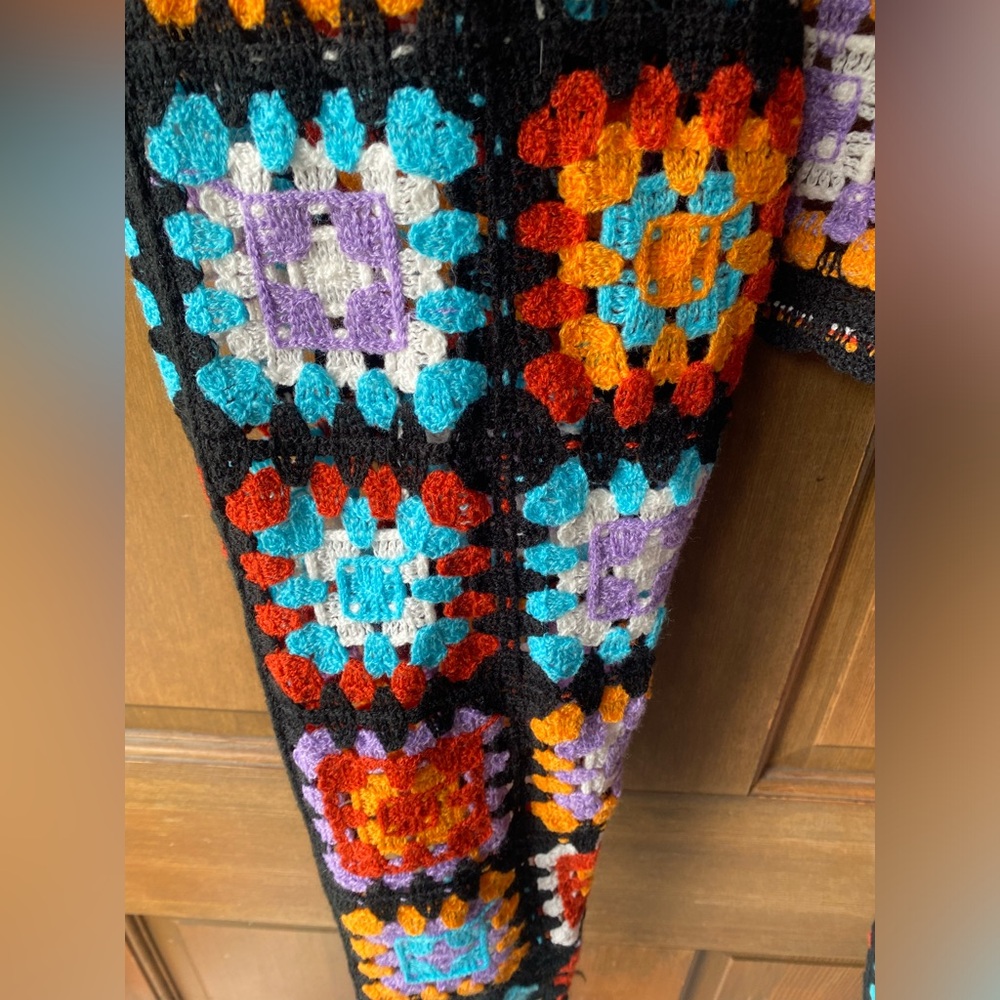 Crochet Granny Square Shrug - Multicolor - Picture 2 of 7